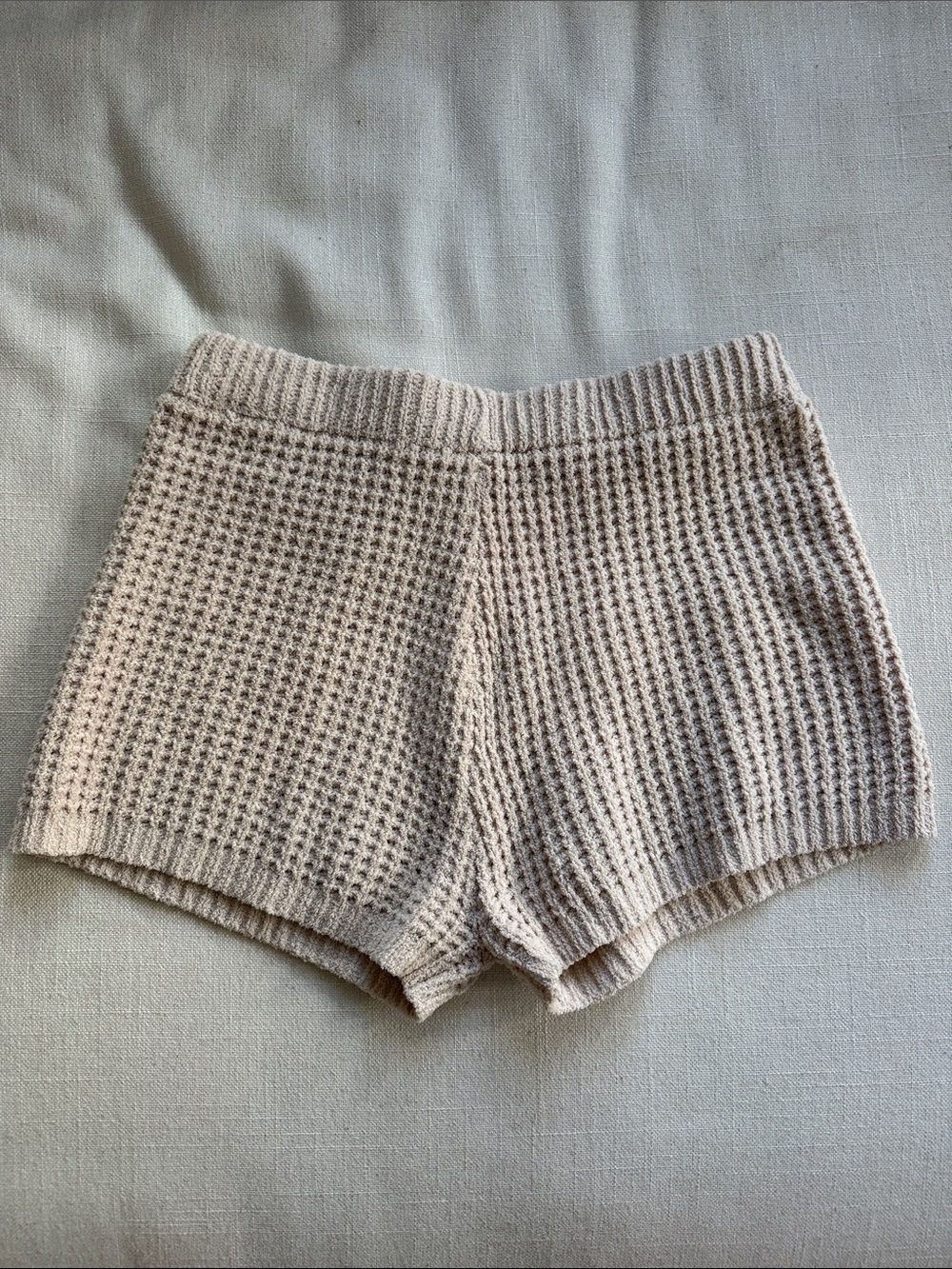 Cozy Knit Beige Women’s Shorts